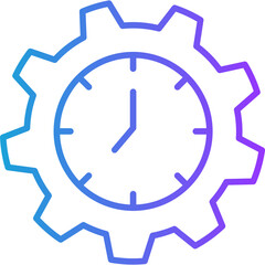 Working Time line gradient icon