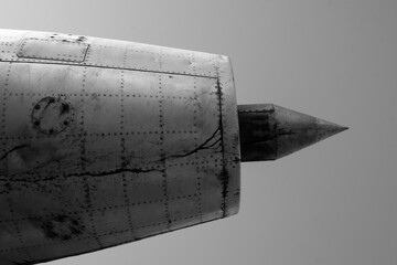 Detail of an old abandoned military plane	