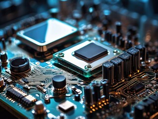 Glowing Fiber Optics Illuminating a Printed Circuit Board