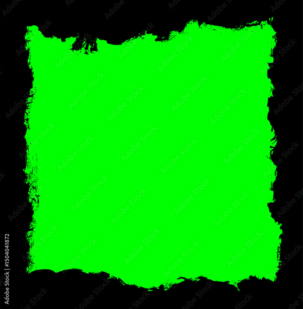 Poster luminous green screen with rough edges a versatile chroma key background for digital media and creat