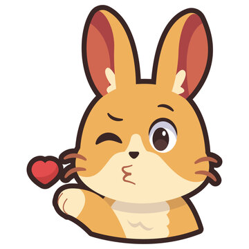 Kissing Bunny Emoticon