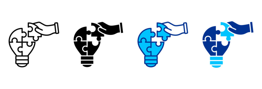 Problem Solver Icon Set Multiple Style Vector Illustration