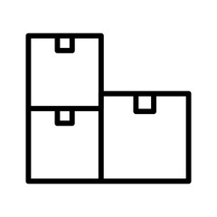 Box outline icon. Box packaging icon isolated on white background. Transparent background, minimalist symbol. Vector images