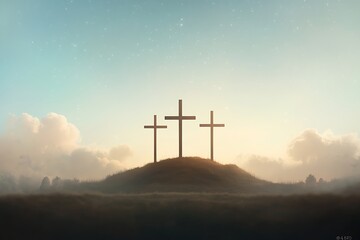 Three Crosses Sunrise Hilltop.
