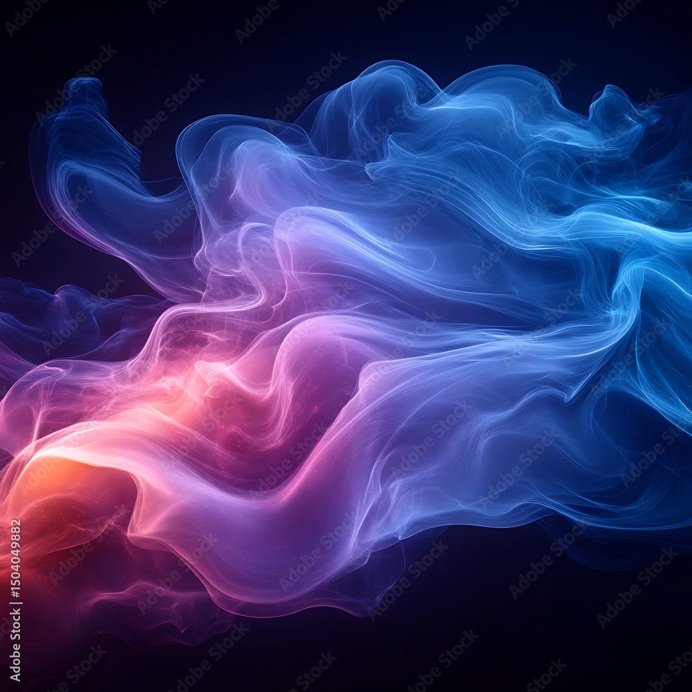 Poster abstract smoke swirls with vibrant colors and soft light on a high resolution image background.