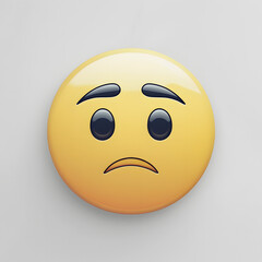 Fototapeta premium Sad 3D yellow cartoon emoticon face symbol