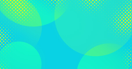 Abstract blue green yellow turquoise halftone comic book pattern. Circles overlay. Cartoon children design style. Dynamic diamonds retro pop art texture. Aqua summer kid funny banner Funny gradient BG