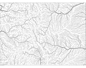 Minimalist River Map of Colorado, USA: Detailed Hydrographic Network & Waterways. Black Lines on Transparent Background with State Outline. Vector Art for GIS, Cartography, Education, Design & Stock