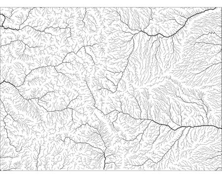 Minimalist River Map of Colorado, USA: Detailed Hydrographic Network & Waterways. Black Lines on Transparent Background with State Outline. Vector Art for GIS, Cartography, Education, Design & Stock
