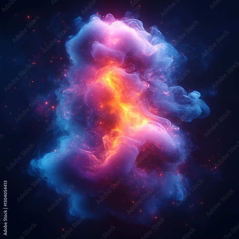 Aufkleber beautiful vibrant nebula cloud with stellar dust particles in a high resolution image for creative p