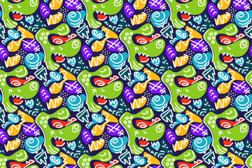 Naklejka premium Vibrant Colorful Abstract Shapes, organic fluid pattern. Perfect for textiles, wallpapers, digital art, modern design