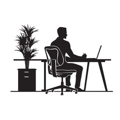 Desk Vector Silhouette
