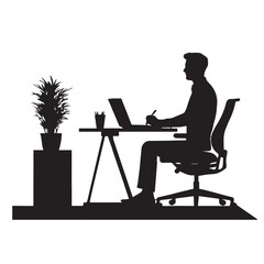 Desk Vector Silhouette