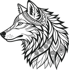 Fototapeta premium wolf head icon