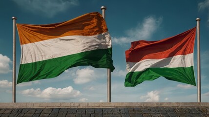 Festa della Repubblica: Flag colors of Italy and Hungary Celebrating Italy's Republic Day