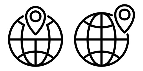 Globe icon symbol set