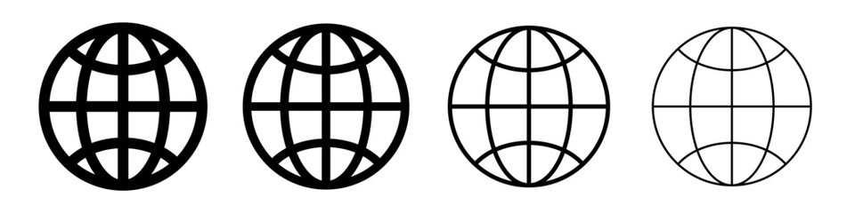 Globe web icon symbol set