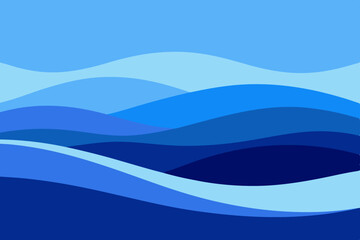 Fototapeta premium Abstract blue wavy layers design suitable for various creative projects