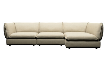 Beige modular sectional sofa.