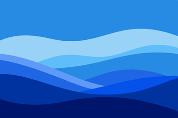 Fototapeta premium Abstract blue wavy layers on white background seamlessly blended