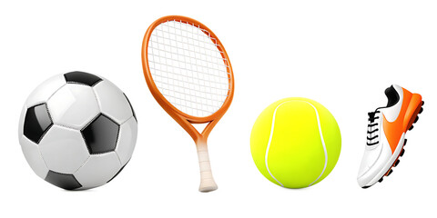 3d sport equipment png element isolated on white  background PNG