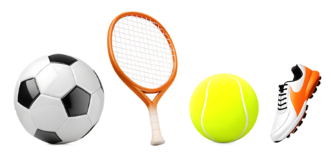 3d sport equipment png element isolated on white  background PNG
