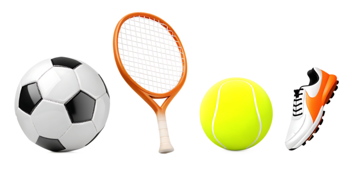 3d sport equipment png element isolated on white background PNG