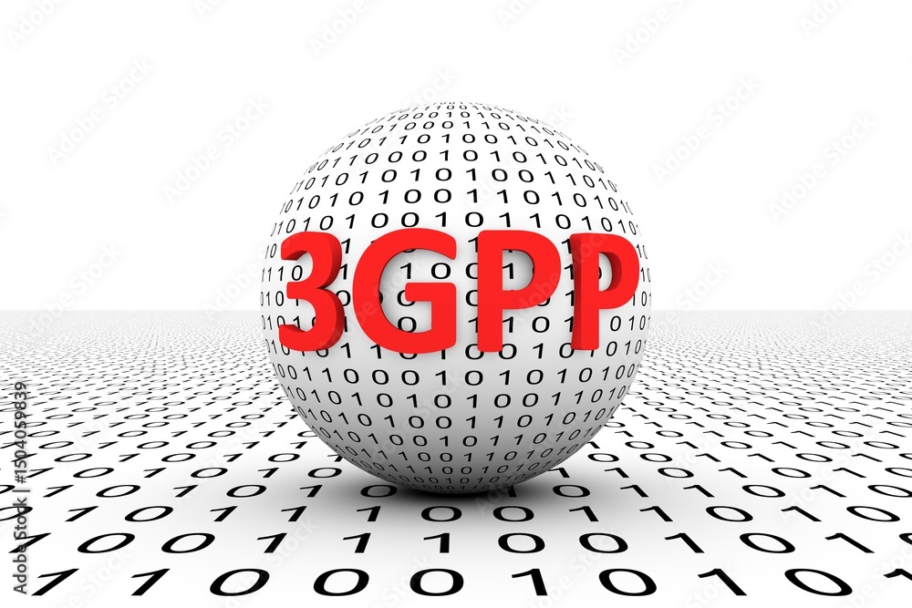Poster 3gpp conceptual sphere binary code 3d illustration