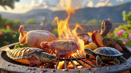 Vibrant bustling city street market full of people and colorful stalls in high definition, energy and culture in motion, urban lifestyle  new , hd video download
