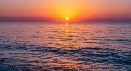 Fiery Sunset Over the Sea