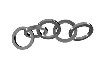 3d metallic silver rings
