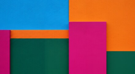 Fototapeta premium Abstract Colorful Blocks of Blue Orange Pink Green