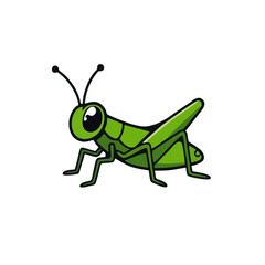 Cute Grasshopper Logo, Animal Character in Vector Style