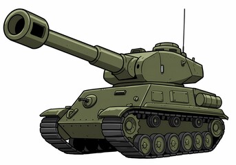 Military Tank Illustration isolated on transparent background