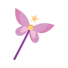 Cute fairy wand isolated on white background decorative magic stick