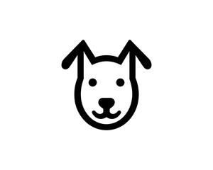 Pet service logo with modern dog shape