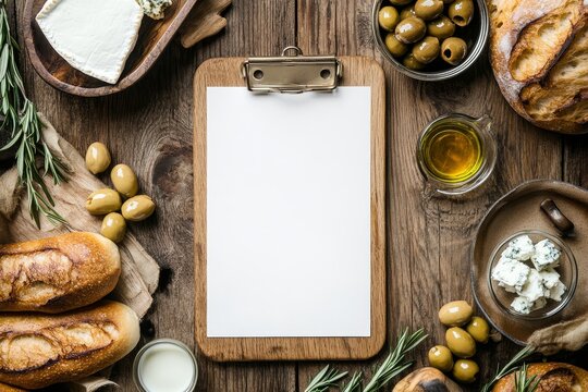 Menu mockup for restaurant with fresh ingredients - Powered by Adobe