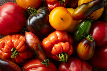 Fototapeta na wymiar Different varieties of tomatoes.