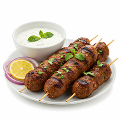 Delicious Lamb Seekh Kebabs with Yogurt Dip Recipe