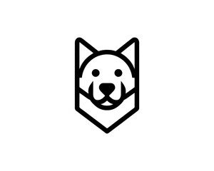 Unique minimalist dog logo for business logo