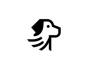 Dog logo in clean minimalist vector style