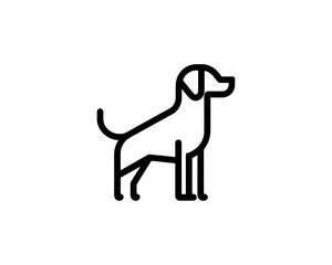 Creative dog symbol logo in line drawing