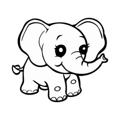 Fototapeta premium Cute Baby Elephant With Big Eyes