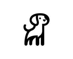 Cute dog icon logo for brand identity