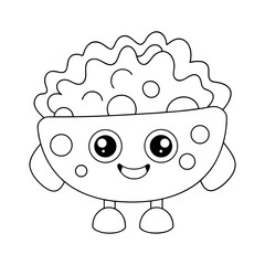 Mac and Cheese Adult and Kids Coloring Page Vector