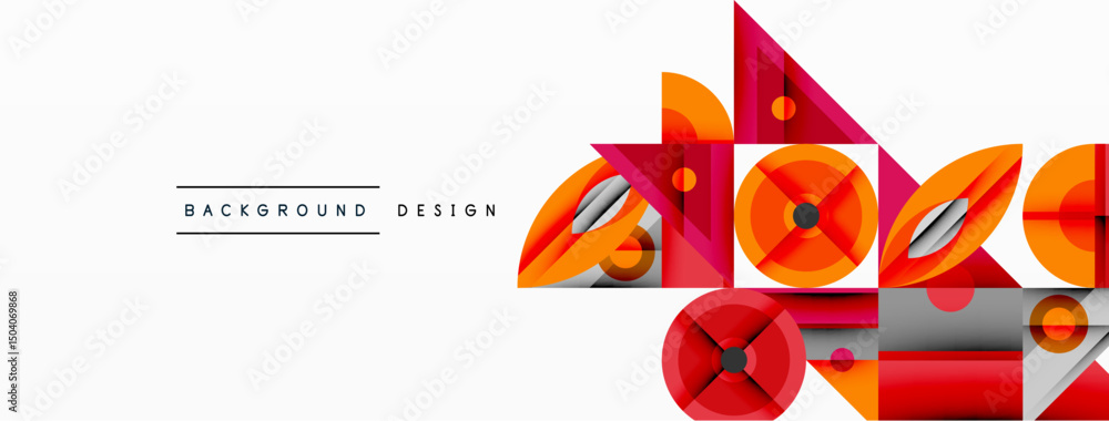 Aufkleber abstract geometric shapes, orange, red, gray. modern design elements create dynamic composition. min