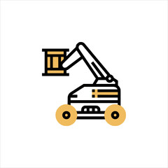 yellow bulldozer vector