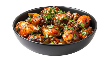 Fototapeta premium Delicious Glazed Chicken Recipe Easy Dinner isolated on transparent background