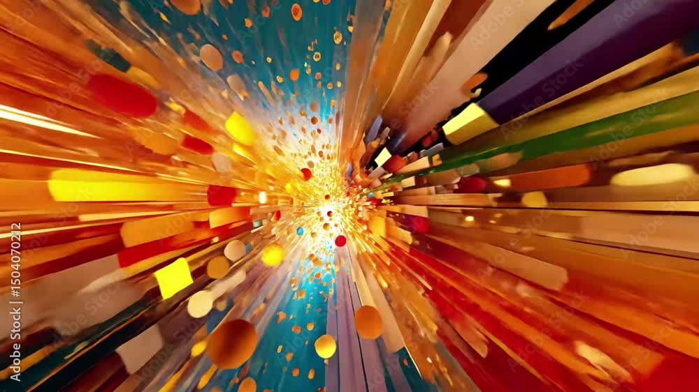 Poster Dynamic explosion of colors and shapes in a vibrant abstract display showcasing an energetic burst in 4k resolution