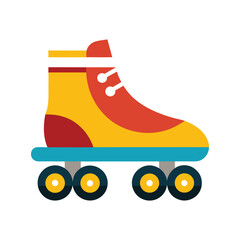 Retro roller skate colorful illustration vintage skating active lifestyle sport
